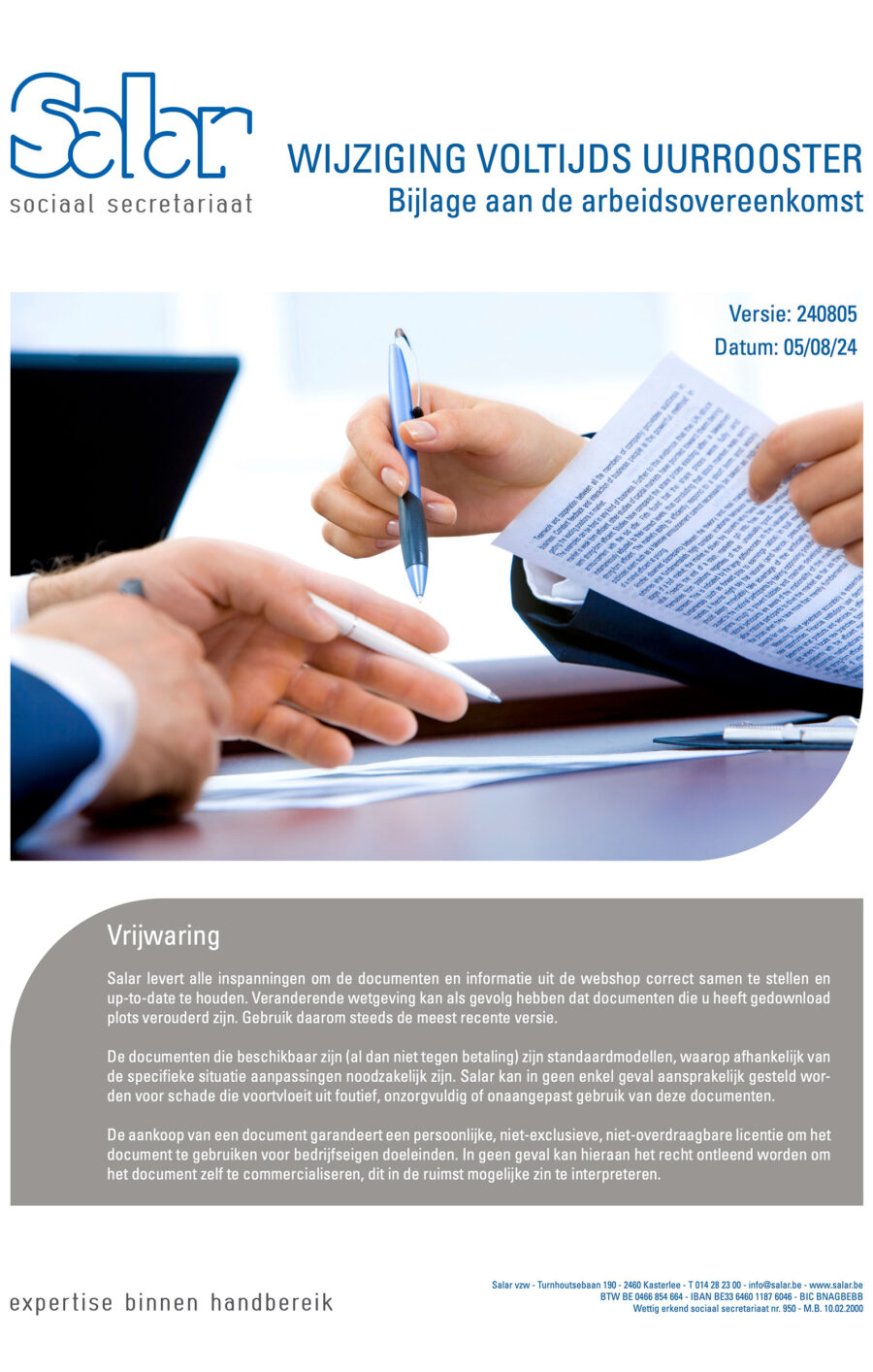 Wijziging voltijds uurrooster